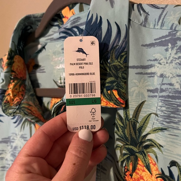 Tommy Bahama Island zone Palm Desert Pina Isle Polo Shirt NWT Large - Picture 5 of 6